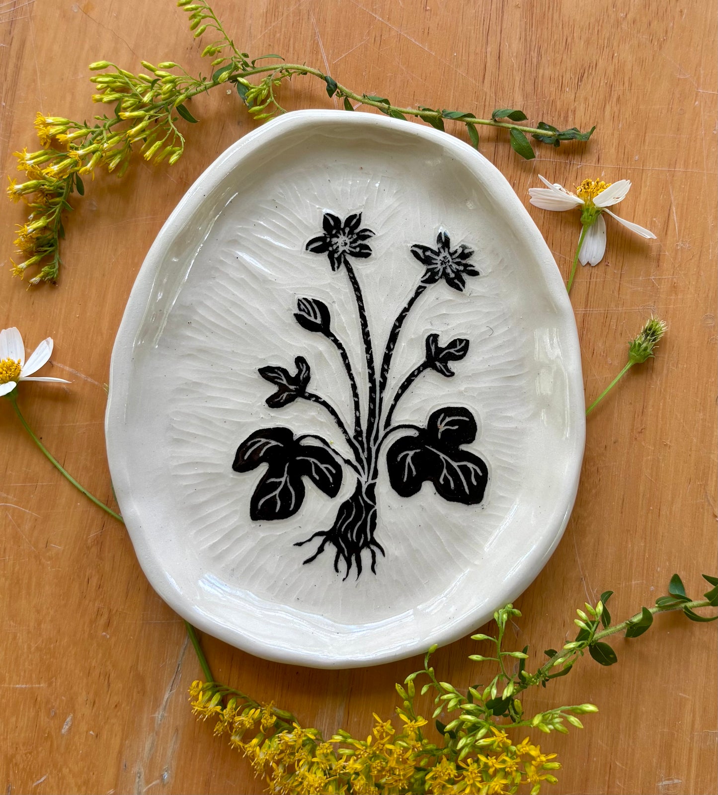 Spring wildflower trinket dish